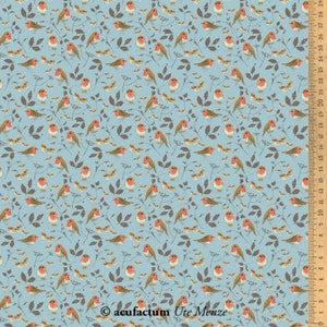 Acufactum cotton fabric small robins 145 cm wide 0.5 m design Daniela Drescher