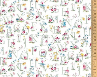 Acufactum cotton fabric Wiesenfest Alphabet Design Carola Gutwill