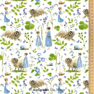 Acufactum cotton fabric unicorn sheep 0.50 m design by Daniela Drescher