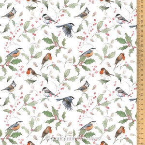 Acufactum cotton fabric winter birds 145 cm wide