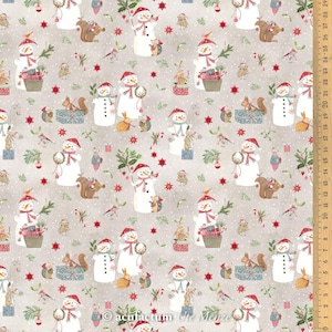 Acufactum BW fabric snowmen and winter animals