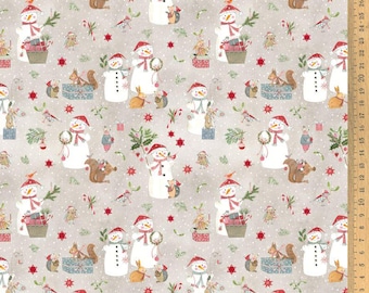 Acufactum BW fabric snowmen and winter animals