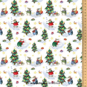 Acufactum cotton fabric Christmas mice 145 cm wide 0.5 m design Daniela Drescher