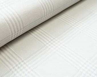 Bio-Kuscheljacquard von Stoffonkel Glen Check grau-weiß (GOTS)  0,50 cm