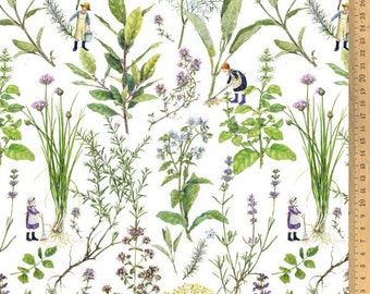 BW fabric herbal love 145 cm wide Daniela Drescher Acufactum