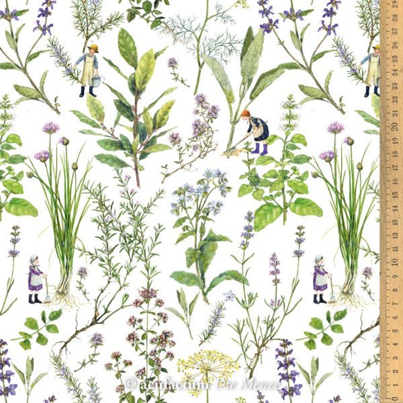BW fabric herbal love 145 cm wide Daniela Drescher Acufactum image 1