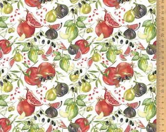 Acufactum Cotton Fabric Mediterranean Fruits 0.50 m Design by acufactum