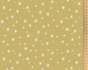 Acufactum cotton fabric ice crystals ochre 145 cm wide