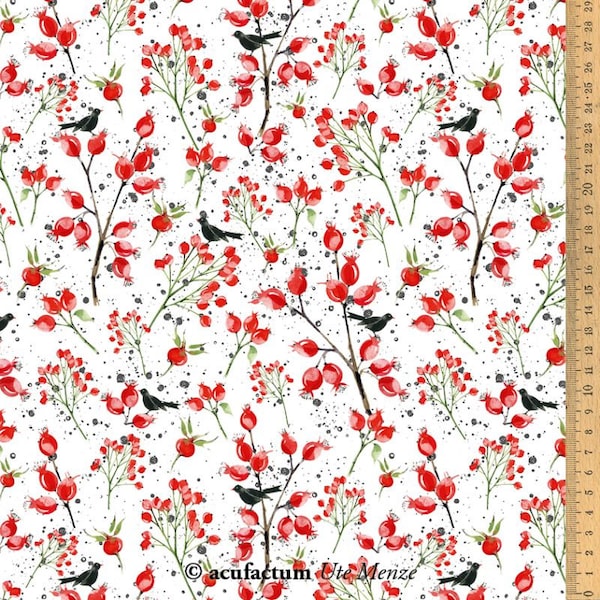 BW fabric Rosehip Time 145 cm wide Acufactum