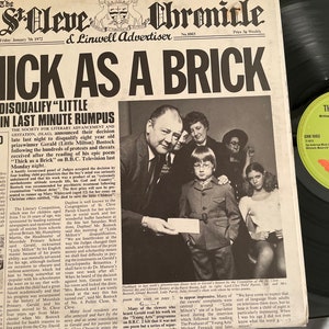 Jethro Tull “Thick As A Brick” LP Record Vinyl (Original Newspapet Cover)