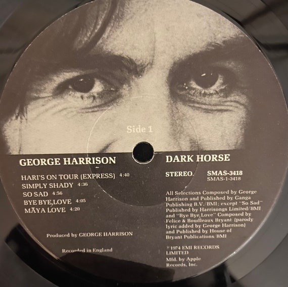George Harrison “dark Horse” LP Record Vinyl W/ Gatefold - Etsy