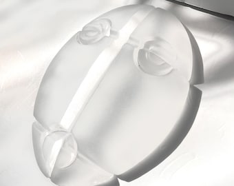 Cast Frosted Glass Mask Alien Face