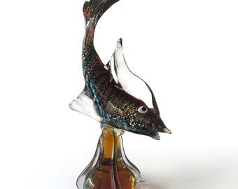Vintage MCM MidCentury Murano Large Fish Sculpture Venetian Art Glass *MINT*