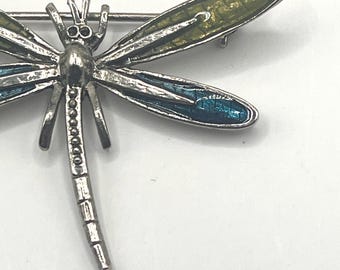 Vintage Enamel Dragonfly Brooch, Pin