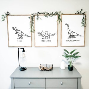 Geometric Dinosaur Signs