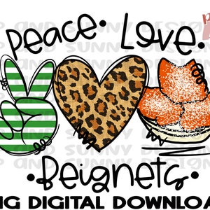 Paix Amour Beignets Design 2 | Dessiné à la main | Téléchargement numérique PNG | Conception de sublimation | Œuvre d’art imprimable | Fichier numérique