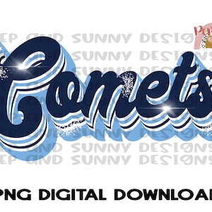 Comets | Retro | PNG Digital Download | Sublimation Design
