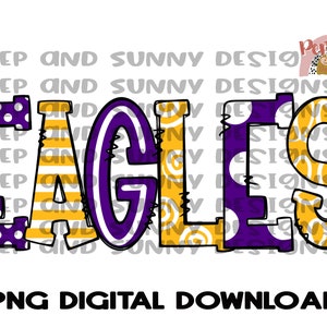 Eagles | Doodle Design | Spirit Tee | PNG Digital Download | Sublimation Design