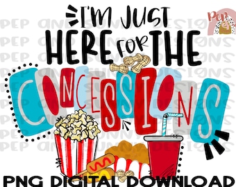 Concession Stand | Hand Drawn | PNG Digital Download | Sublimation Design | Printable Artwork | Digital Design