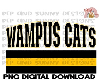 Wampus Cats / Spirit Tee / PNG Digital Download / Sublimation Design