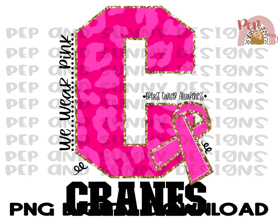 Cranes Breast Cancer Design Cranes Leopard Pink PNG Digital Download ...
