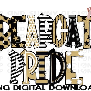 Bearcat Pride | Doodle Design | Mascot | Spirit Tee | PNG Digital Download | Sublimation Design