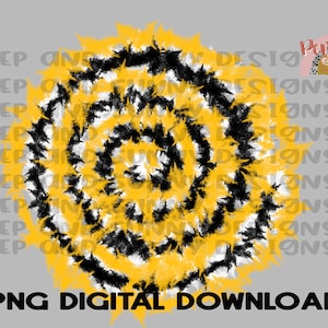 Tie Dye Achtergrond | Geel Goud Zwart Wit | Handgetekende | PNG Digital Download | Sublimatie Ontwerp