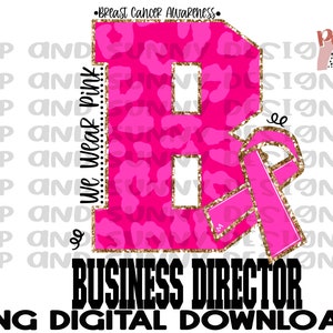 Diretor de negócios Design de câncer de mama | Diretor de Negócios | Leopardo | Rosa | Download digital PNG | Design de sublimação