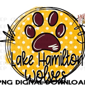 Lake Hamilton | Wolves | Spirit Tee | Mascot | PNG Digital Download | Sublimation Design