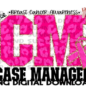 Projeto do câncer da mama do gerente de caso | Gerente de Caso | Leopardo | Rosa | Download digital PNG | Design de sublimação