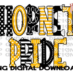Hornet Pride | Doodle Design | Spirit Tee | PNG Digital Download | Sublimation Design