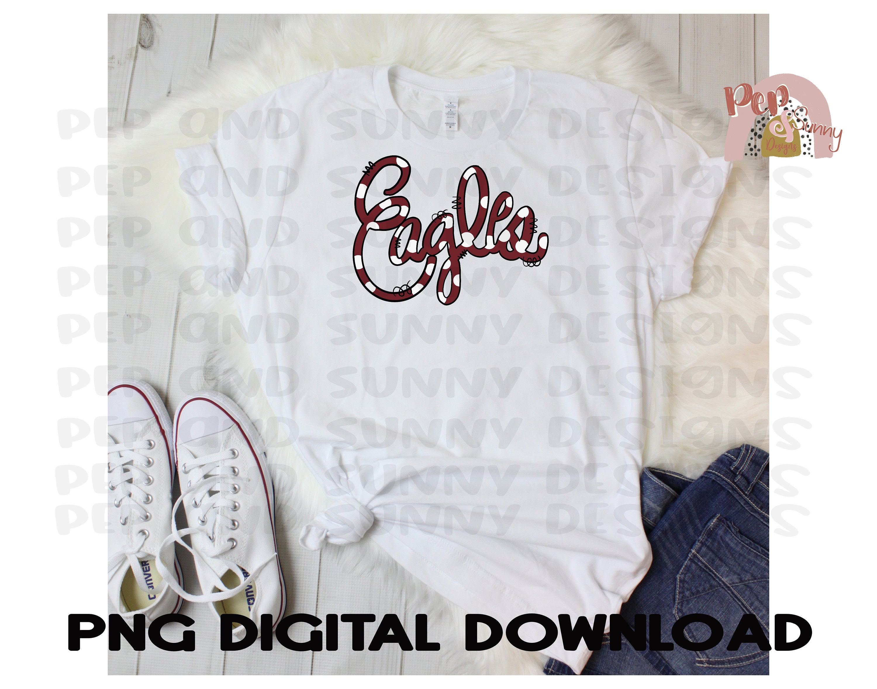 Eagles | Hand Scripted | Maroon | Spirit Tee | PNG Digital Download ...