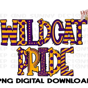 Wildcat Pride | Wildcats | Spirit Tee | Doodle Design | PNG Digital Download | Sublimation Design