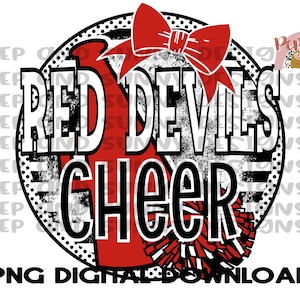 Red Devils Cheer / Cheer Team Design / Dance Team Design / Megáfono / Arco / PNG Descarga digital / Diseño de sublimación
