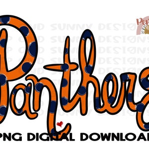 Panthers | Hand Lettered | Script| Mascot | PNG Digital Download | Sublimation Design