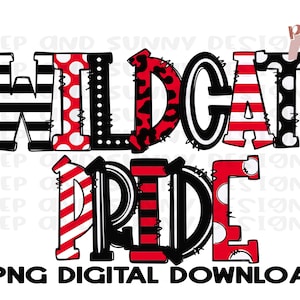 Wildcat Pride | Wildcats | Spirit Tee | Doodle Design | PNG Digital Download | Sublimation Design
