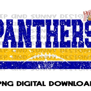 Panthers | Distressed | Football | Spirit Tee | PNG Digital Download | Sublimation Design | Printable Artwork | Digital File