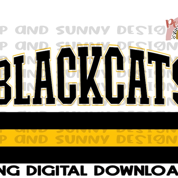 Blackcats | Spirit Tee | PNG Digital Download | Sublimation Design