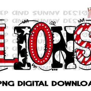 Leones / Doodle Design / Spirit Tee / Descarga digital PNG / Diseño de sublimación