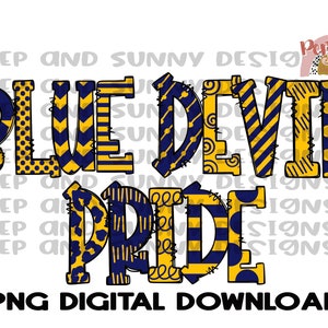 Blauwe Duivelstrots | Doodle-ontwerp | Marineblauw | Geest T-shirtontwerp | PNG digitale download | Sublimatie ontwerp