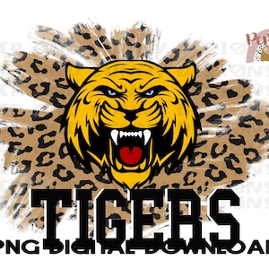 Tigers | Mascot | School Spirit | Hand Drawn | PNG Digital Download | Sublimation Design