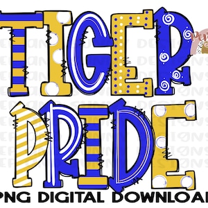 Tiger Pride | Tigers | Spirit Tee | Doodle Design | PNG Digital Download | Sublimation Design