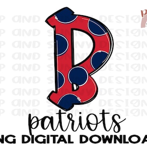 Patriots | Spirit Tee | School Colors | PNG Digital Download | Sublimation Design
