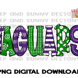 Jaguars | Doodle Design | Mascot | Spirit Tee | PNG Digital Download | Sublimation Design