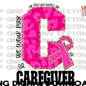 Caregiver Breast Cancer Design | Caregiver | Leopard | Pink | PNG Digital Download | Sublimation Design