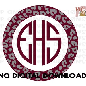 School Monogram | Personalized Monogram | Hand Drawn | PNG Digital Download | Sublimation Design