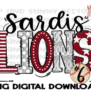 Baseball Team | Lions | Custom | Tee Ball | Baseball | Softball | PNG Digital Download | Sublimation Design