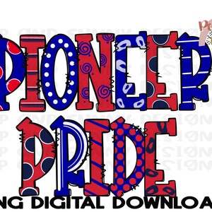 Pioneer Pride / Pioneers / Spirit Tee / Doodle Design / Descarga digital PNG / Diseño de sublimación