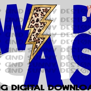 Wildcats | Leopard Lightning Bolt | Spirit Tee | PNG Digital Download | Sublimation Design