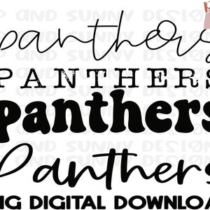 Panteras | Design de fontes empilhadas | Design de camiseta descolorante | Download digital PNG | Design de sublimação
